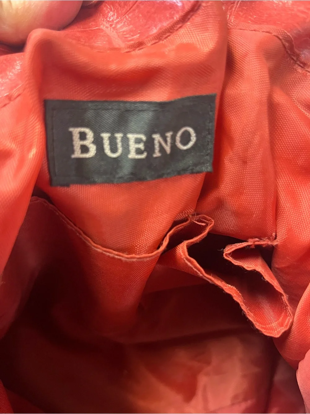 Y2K Bueno Red Floral Accent Straw Hobo Bag EUC